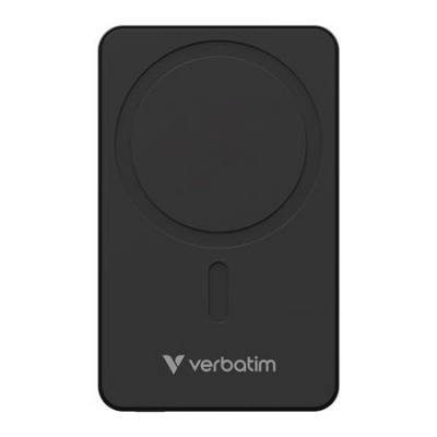 Power bank, külső akkumulátor, vezeték nélküli, 10.000mAh, VERBATIM "Charge n Go Essentials", fekete