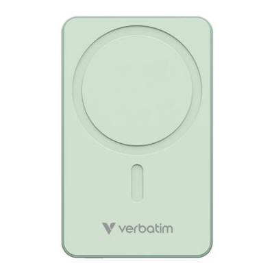 Power bank, külső akkumulátor, vezeték nélküli, 10.000mAh, VERBATIM "Charge n Go Essentials", zöld