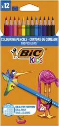 Színes ceruza készlet, BIC KIDS "Tropicolors", 12 különböző szín